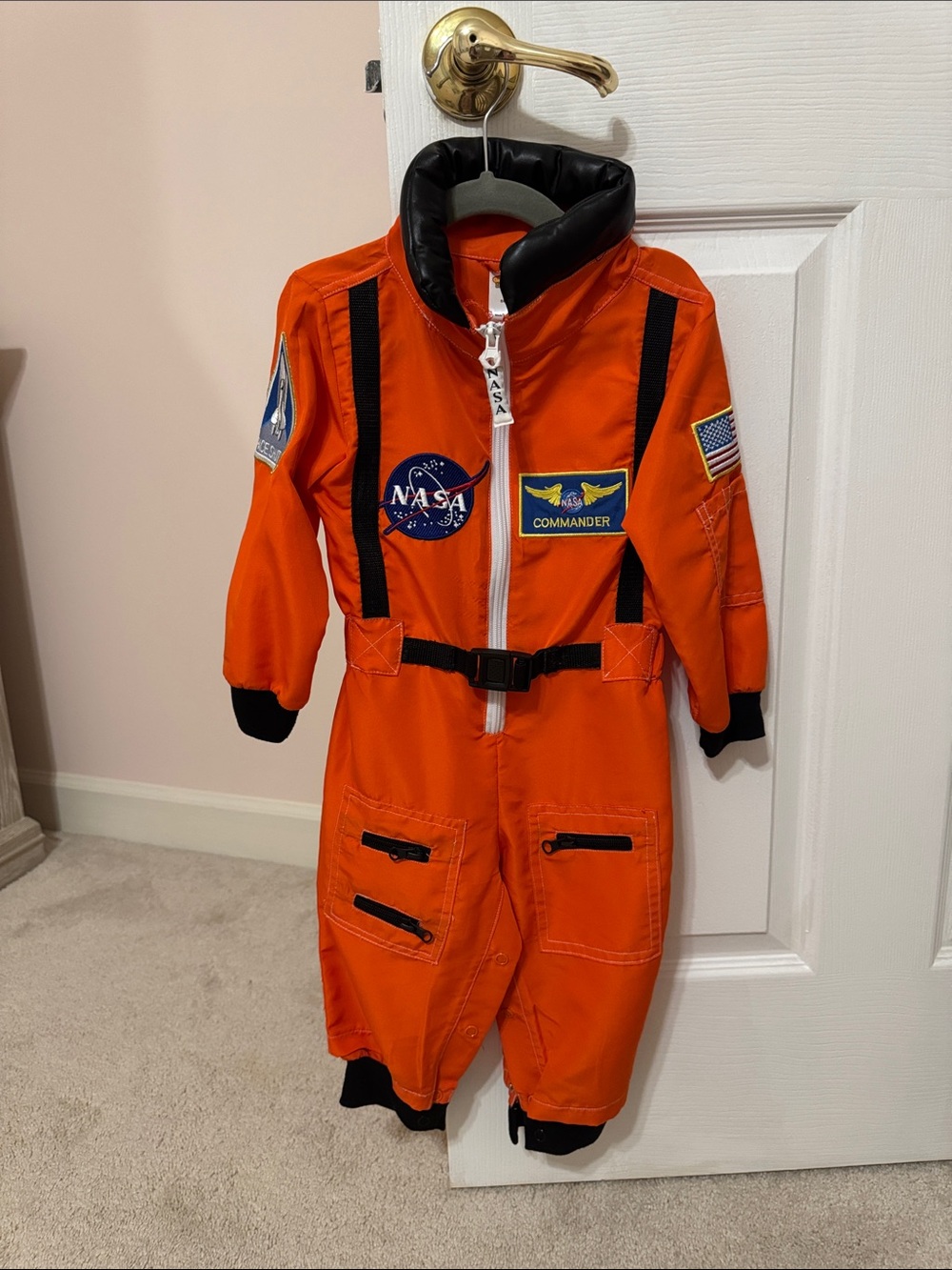Kids' Orange NASA Commander One-Piece Flight Suit